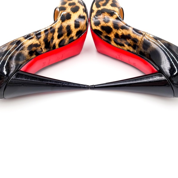 Christian Louboutin Patent Leather Black Ombre Leopard Print Heels Pumps EU 37.5 - Picture 6 of 10
